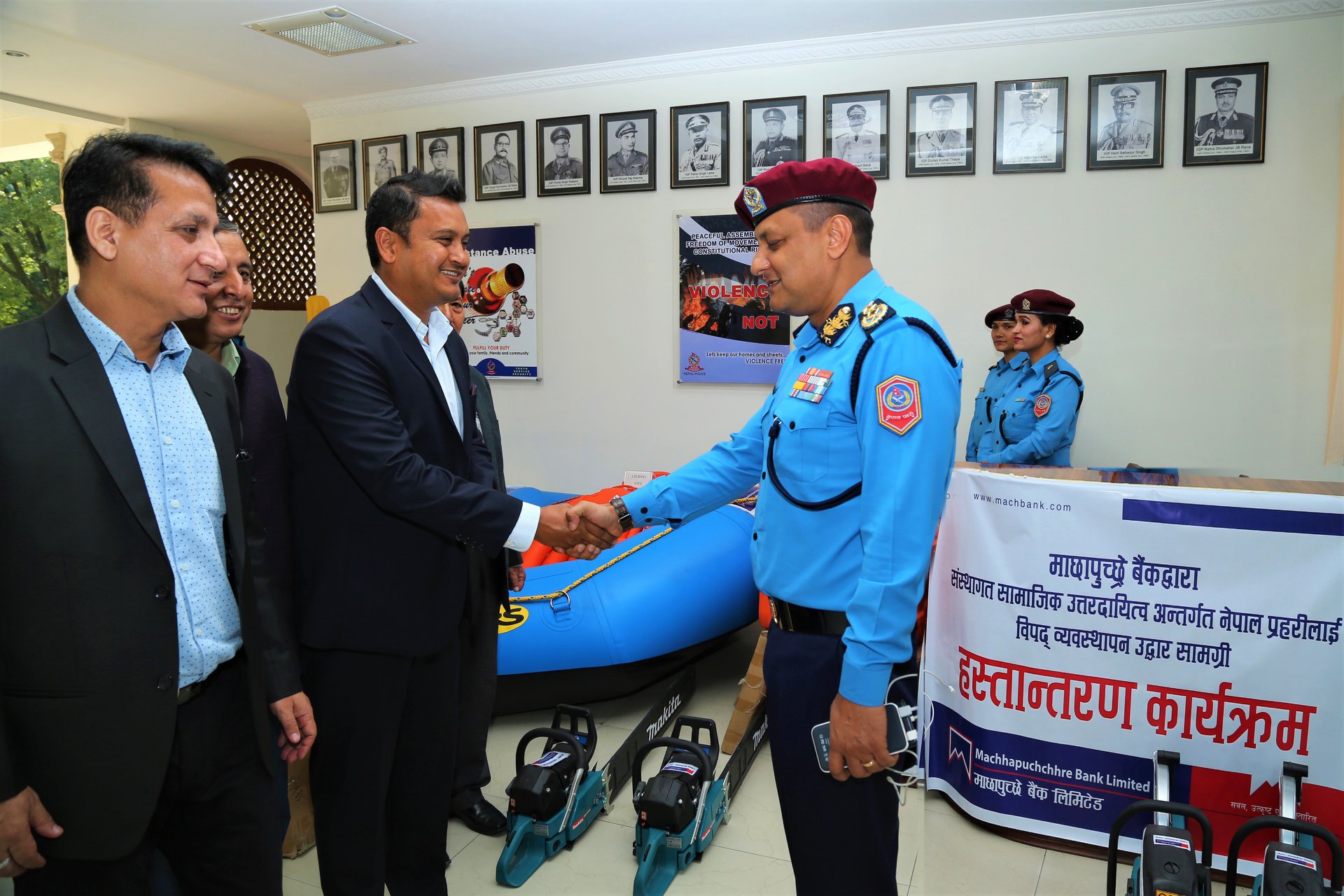 Handover of Disaster Management Rescue Equipment to Nepal Police Handover of Disaster Management Rescue Equipment to Nepal Police
